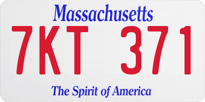 MA license plate 7KT371