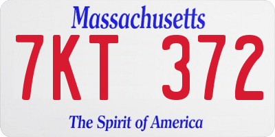 MA license plate 7KT372