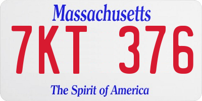MA license plate 7KT376
