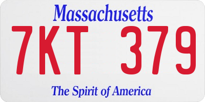 MA license plate 7KT379