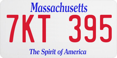 MA license plate 7KT395