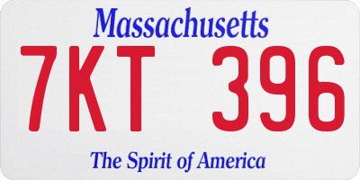 MA license plate 7KT396