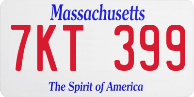 MA license plate 7KT399