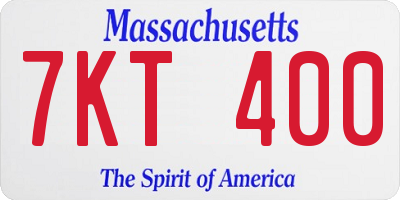 MA license plate 7KT400