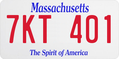 MA license plate 7KT401