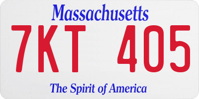 MA license plate 7KT405