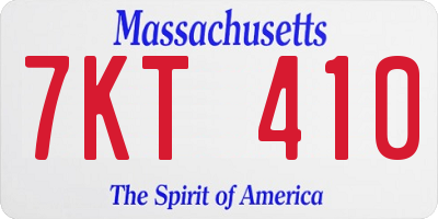 MA license plate 7KT410
