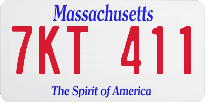 MA license plate 7KT411