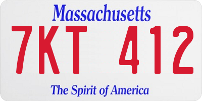 MA license plate 7KT412