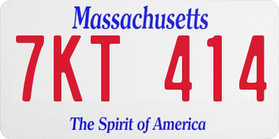 MA license plate 7KT414