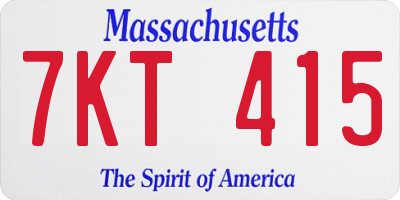 MA license plate 7KT415
