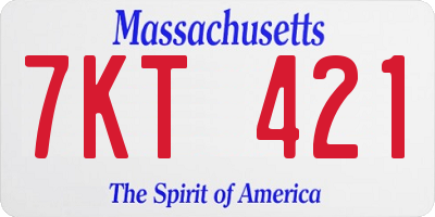MA license plate 7KT421