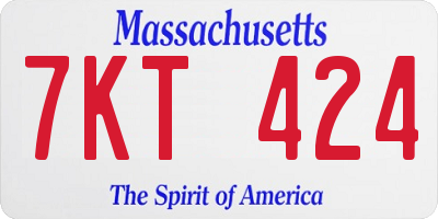 MA license plate 7KT424