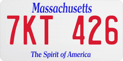 MA license plate 7KT426