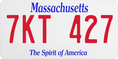 MA license plate 7KT427