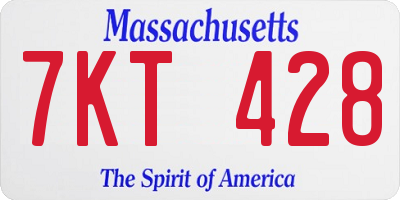 MA license plate 7KT428