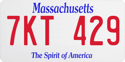 MA license plate 7KT429
