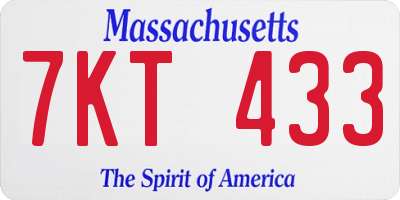 MA license plate 7KT433