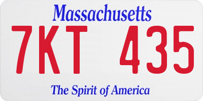 MA license plate 7KT435