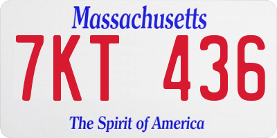 MA license plate 7KT436
