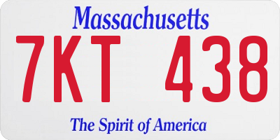 MA license plate 7KT438