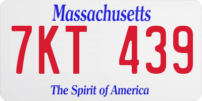 MA license plate 7KT439