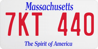 MA license plate 7KT440