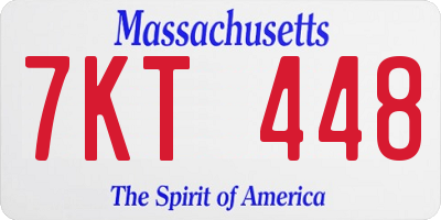 MA license plate 7KT448