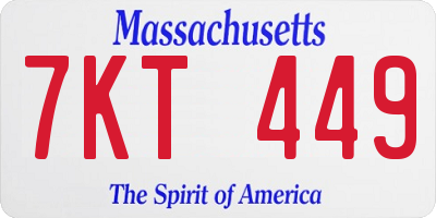 MA license plate 7KT449