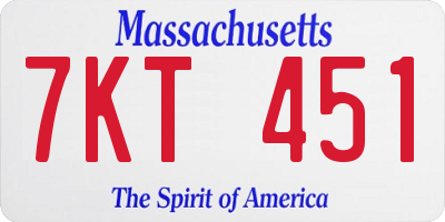 MA license plate 7KT451