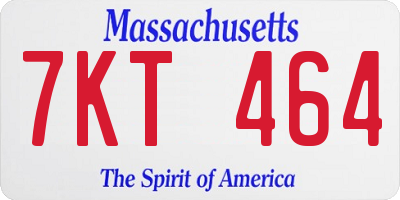 MA license plate 7KT464