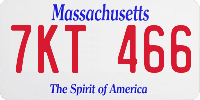 MA license plate 7KT466