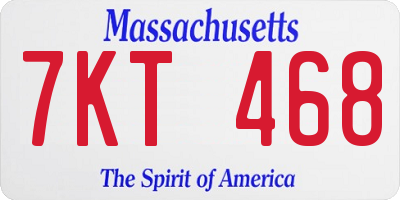 MA license plate 7KT468
