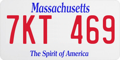 MA license plate 7KT469