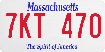 MA license plate 7KT470