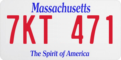 MA license plate 7KT471