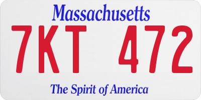 MA license plate 7KT472