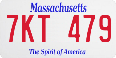 MA license plate 7KT479