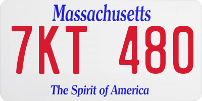 MA license plate 7KT480