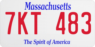 MA license plate 7KT483
