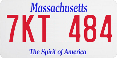 MA license plate 7KT484