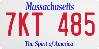 MA license plate 7KT485
