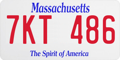 MA license plate 7KT486