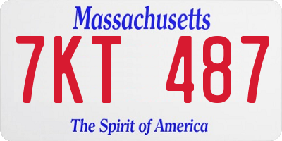 MA license plate 7KT487