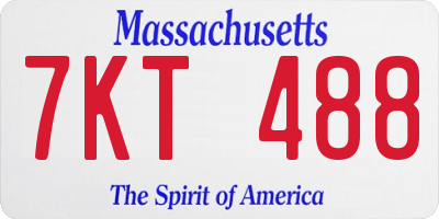 MA license plate 7KT488