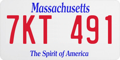 MA license plate 7KT491
