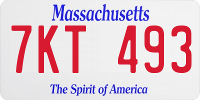 MA license plate 7KT493