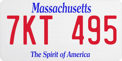 MA license plate 7KT495
