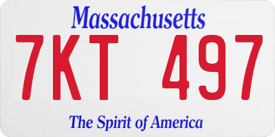 MA license plate 7KT497