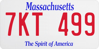 MA license plate 7KT499